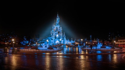 Disneyland Park, Paris, France - By a cold night