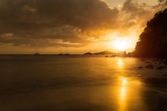 Guadeloupe, France - Setting Sun in Malendure